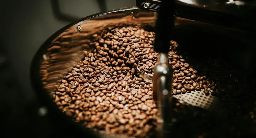 Coffee beans being roasted